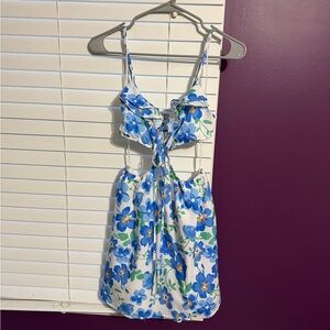 Princess Polly Blue and Green Floral Dress